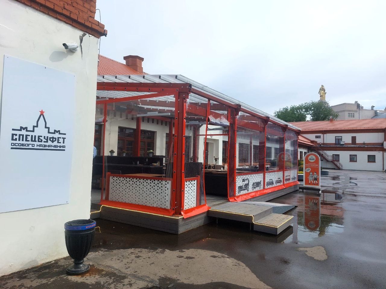 ПВХ шторы для летней террасы кафе в Холме-Жирковском